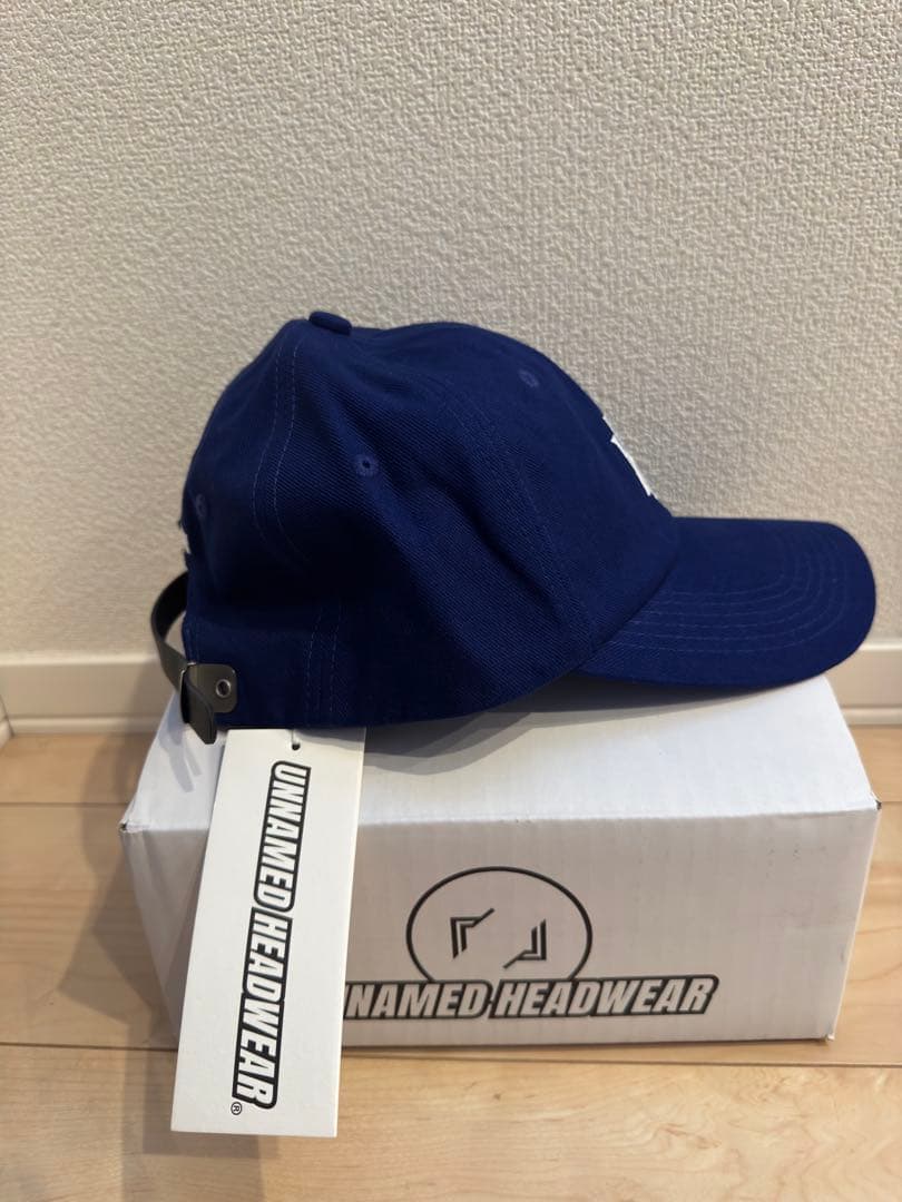 UNNAMED HEADWEAR DEEP LOGO BLUEキャップ 深め