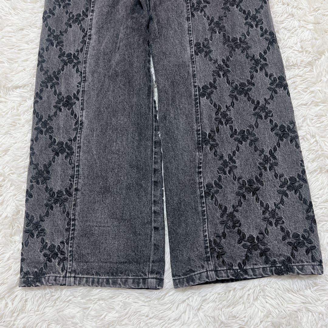 パンツ FETICO FLOWER EMBROIDERED WIDE JEANS 2