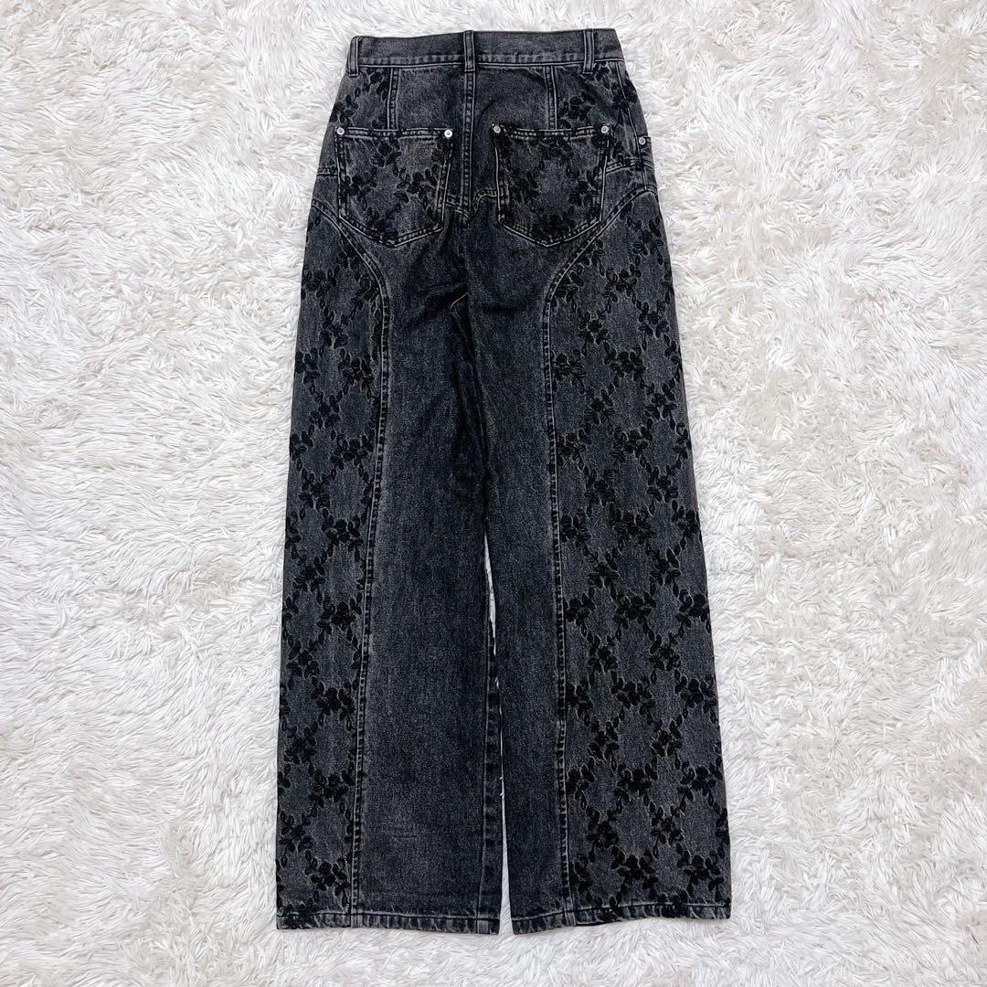 パンツ FETICO FLOWER EMBROIDERED WIDE JEANS 2