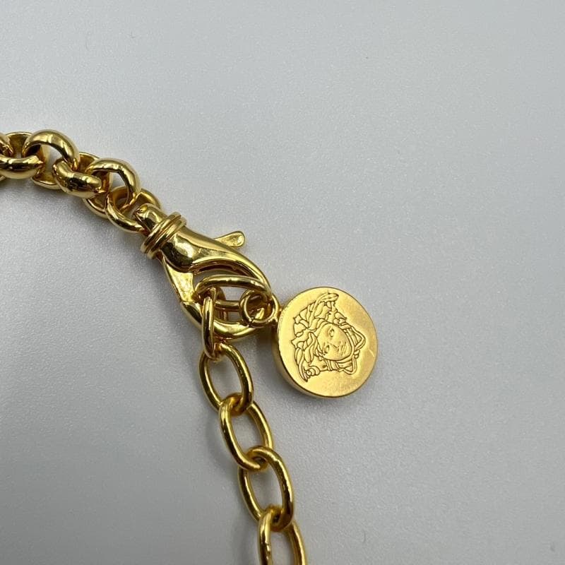 美品 VERSACE ネックレス メデューサ ラインストーン グレカ