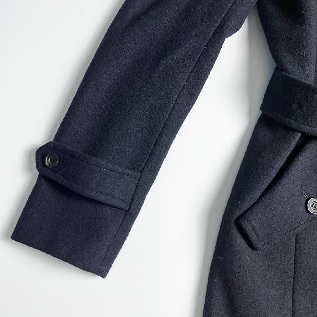 美品　SANYO COAT　サンヨー　ウール　トレンチコート　ネイビー　38