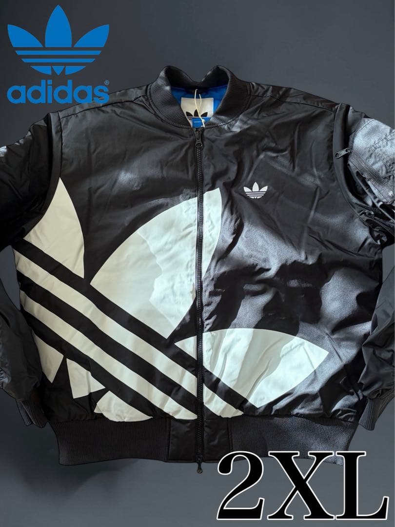 adidas チラックス ロゴ パデッドジャケット ブラック 2XL 新品未使用