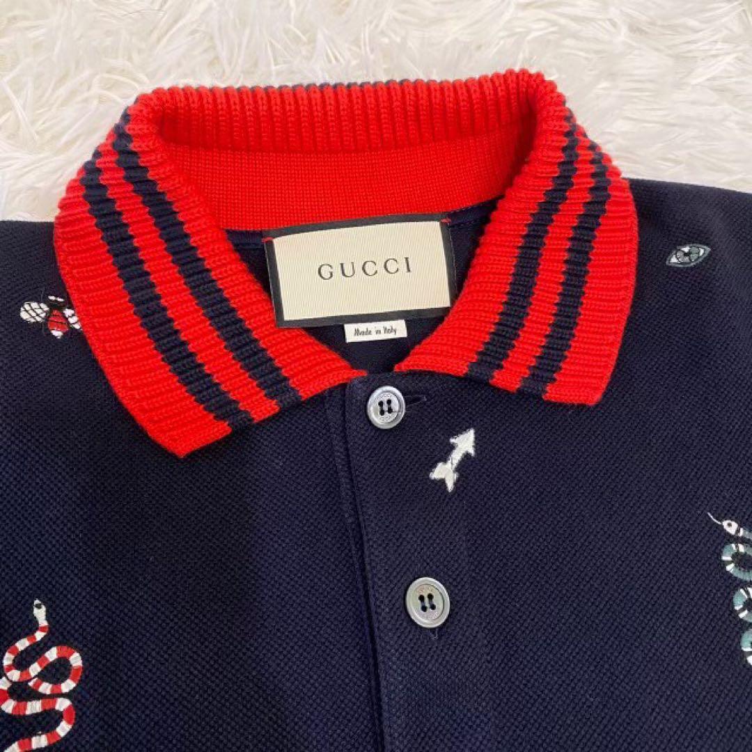 GUCCI グッチ　ポロシャツ　刺繍　現行タグ