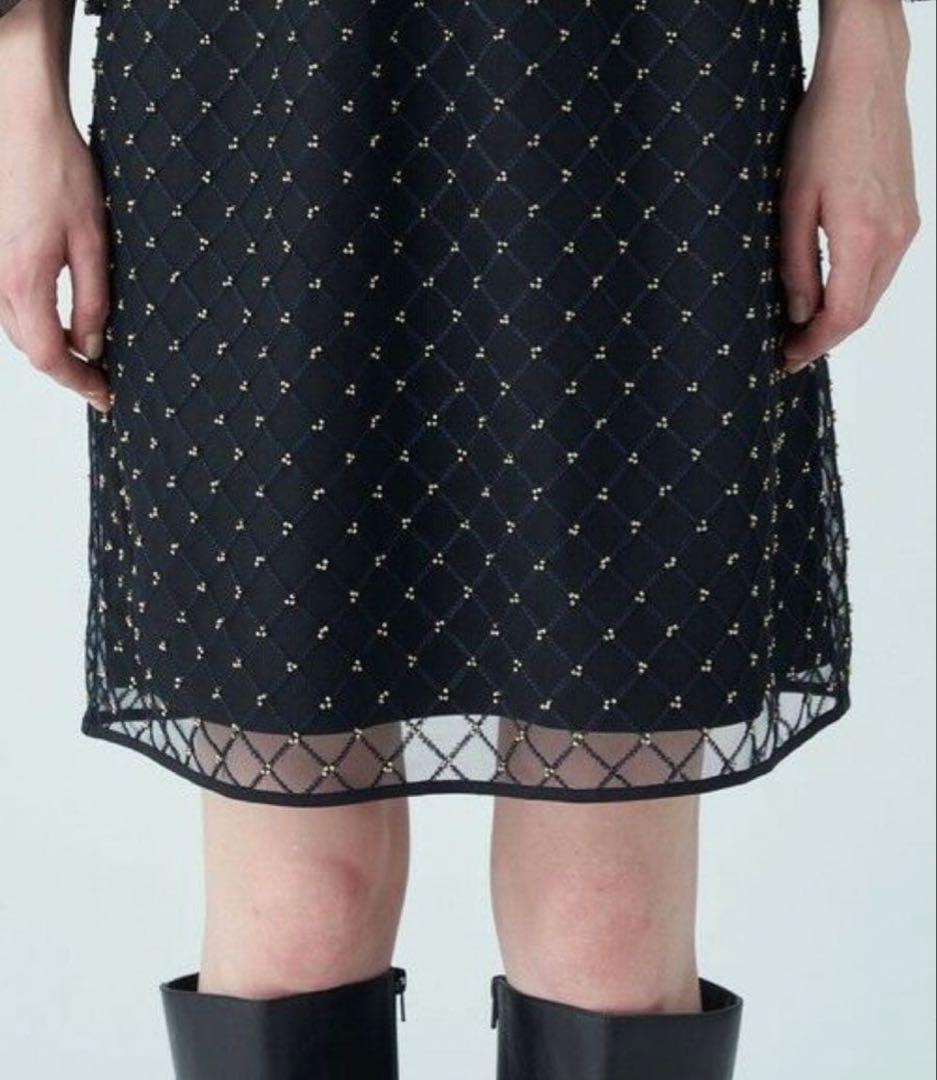 Ballsey ビーズエンブロイダリーチュニックミニドレス
