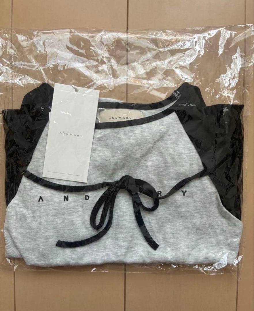 トトちゃん　andmary Alma ribbon tops gray