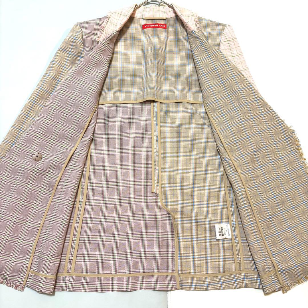 【新品未使用】VIVIENNETAMフリンジパッチワークジャケット　チェック