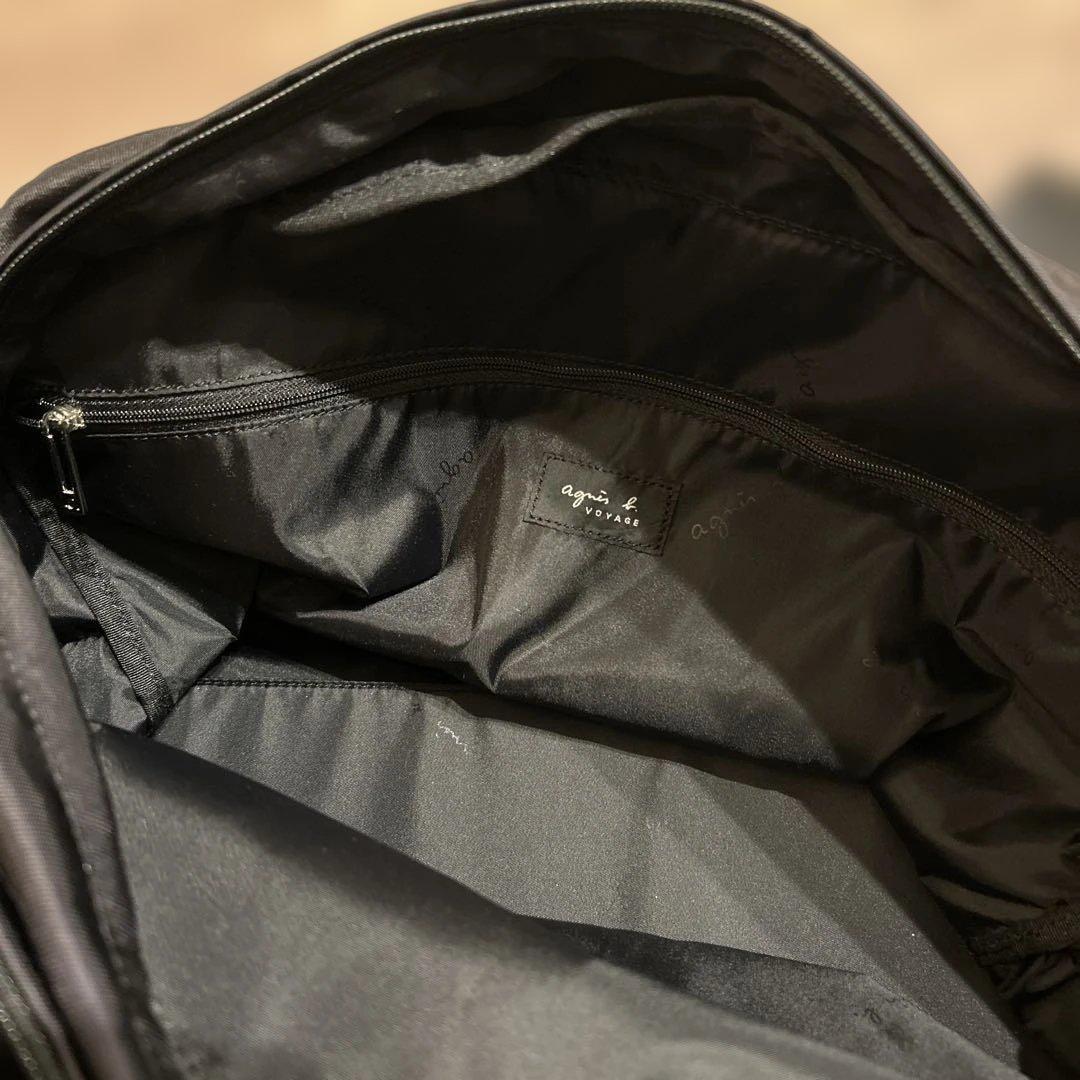 美品【agnesb.】2way ボストン ショルダーバッグ　ブラック 南京錠鍵付