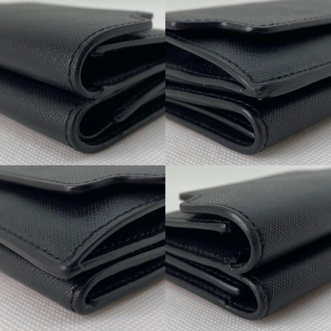 【訳あり極美品】マルニ トランク トリフォールド 三つ折り財布 小銭入れ付き 黒