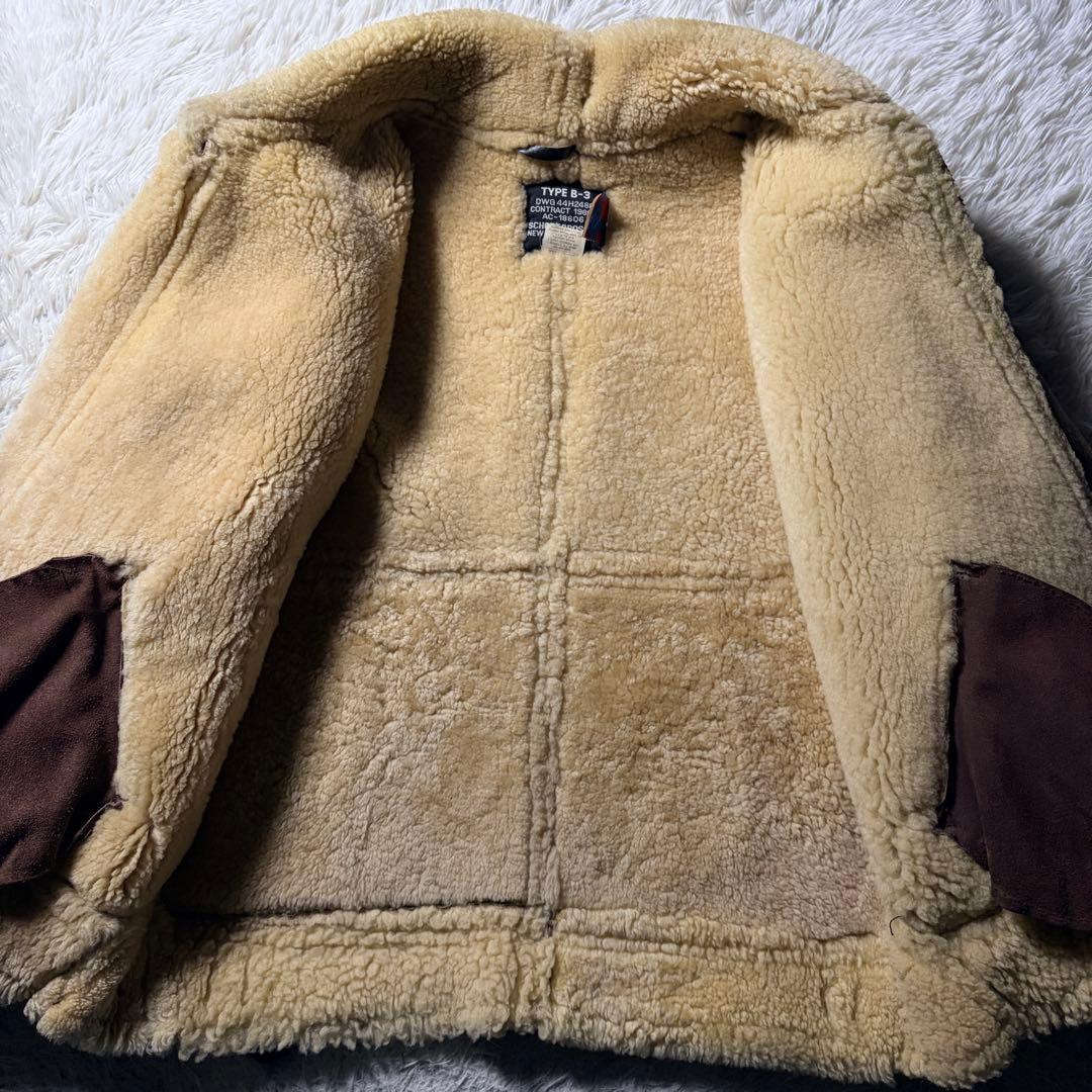 【米国製】schott フライトジャケット　B-3 羊革　ムートン　ボア　40