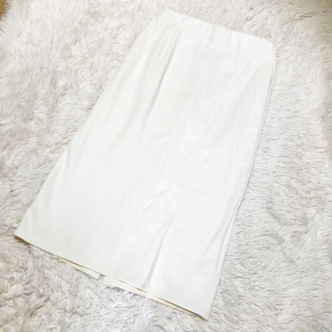 【美品】SOÉJU ダブルジャージーペンシルスカート　白　L