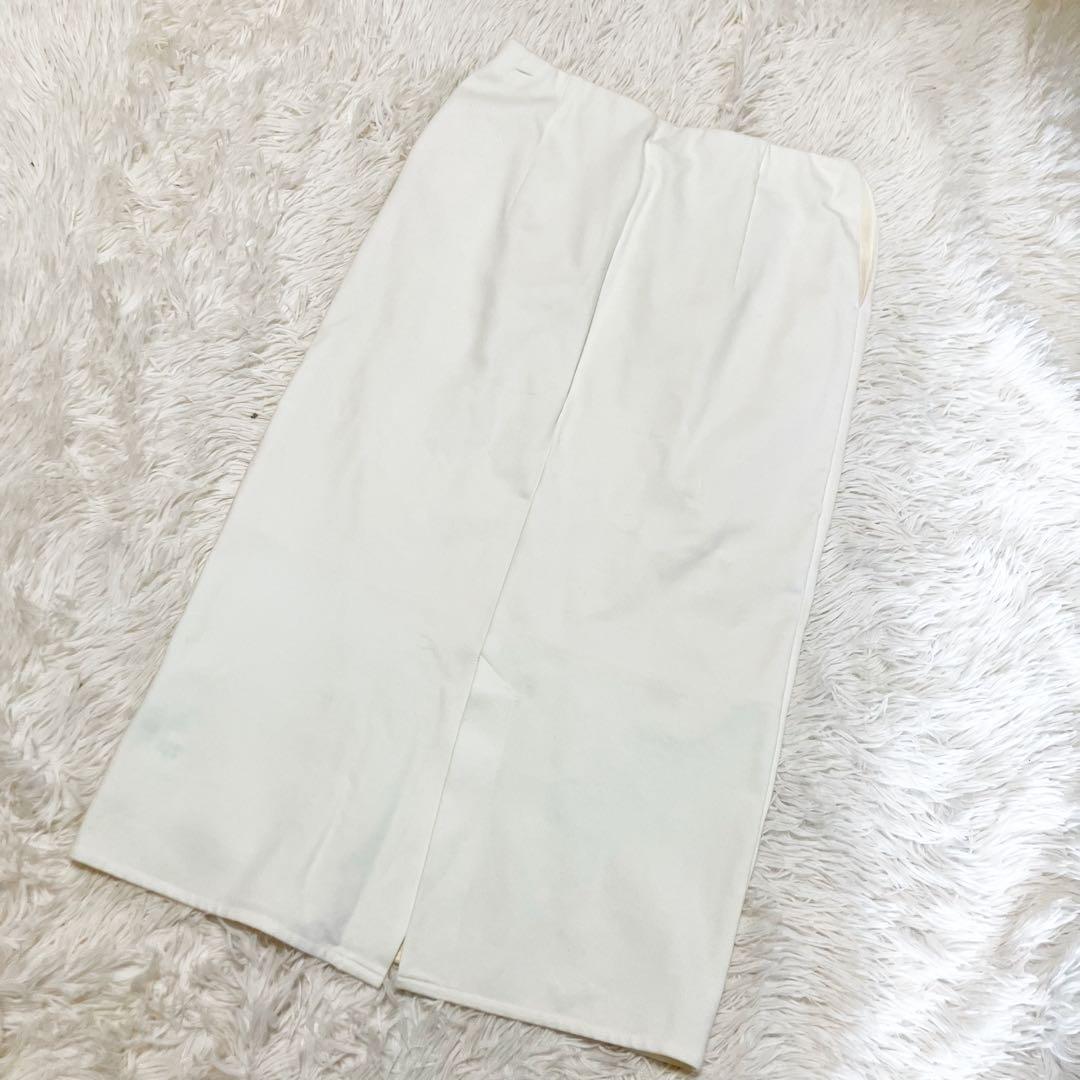 【美品】SOÉJU ダブルジャージーペンシルスカート　白　L