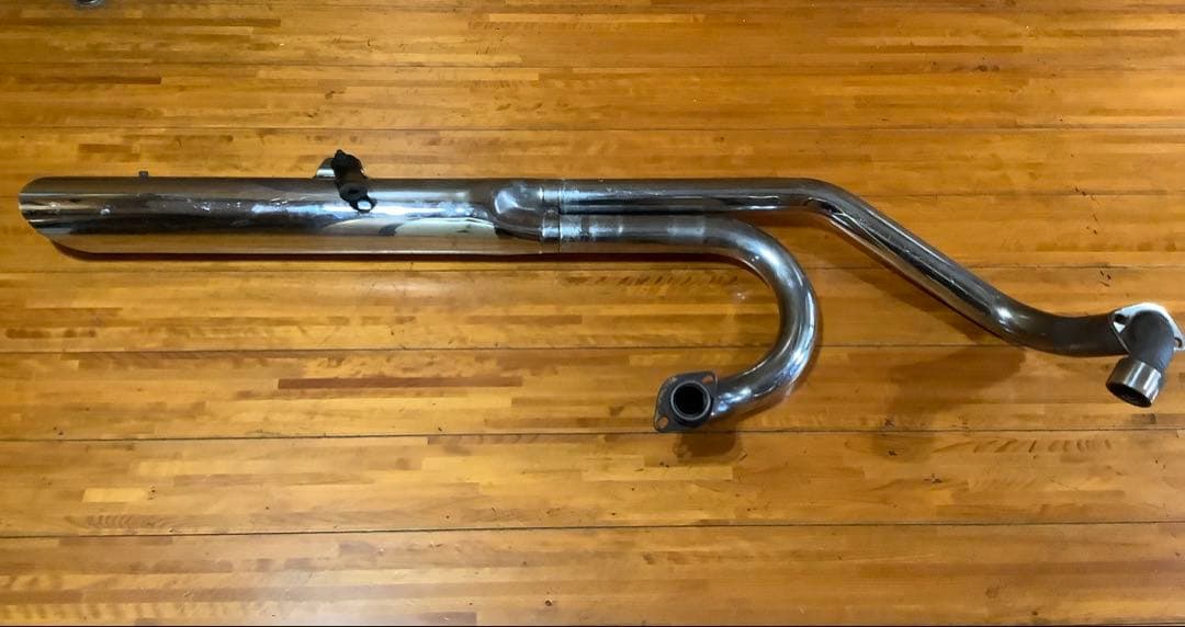 ドラッグスター400クラシック 2in1マフラー 極太スラッシュカットマフラー