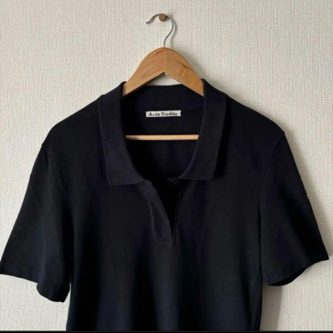 Acne Studios ブラック ポロシャツ 半袖