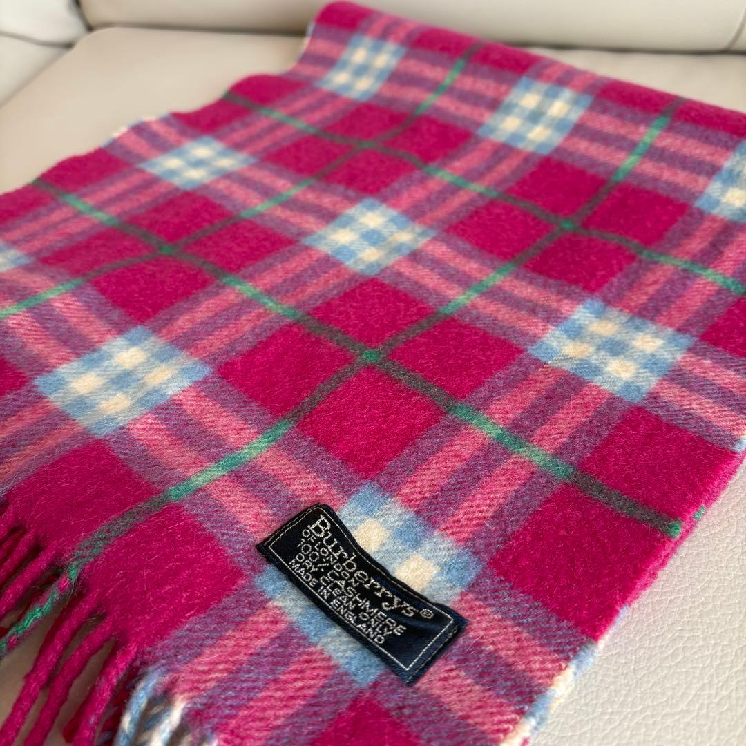 Burberry バーバリー マフラー ピンクチェック　カシミヤ