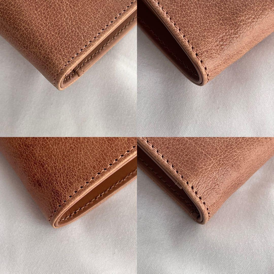 未使用級✨　PRADA 折り財布　財布　レザー　　ブラウンベージュ系