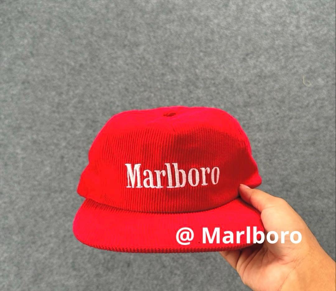 Marlboro 赤 コーデュロイキャップ　マルボロ