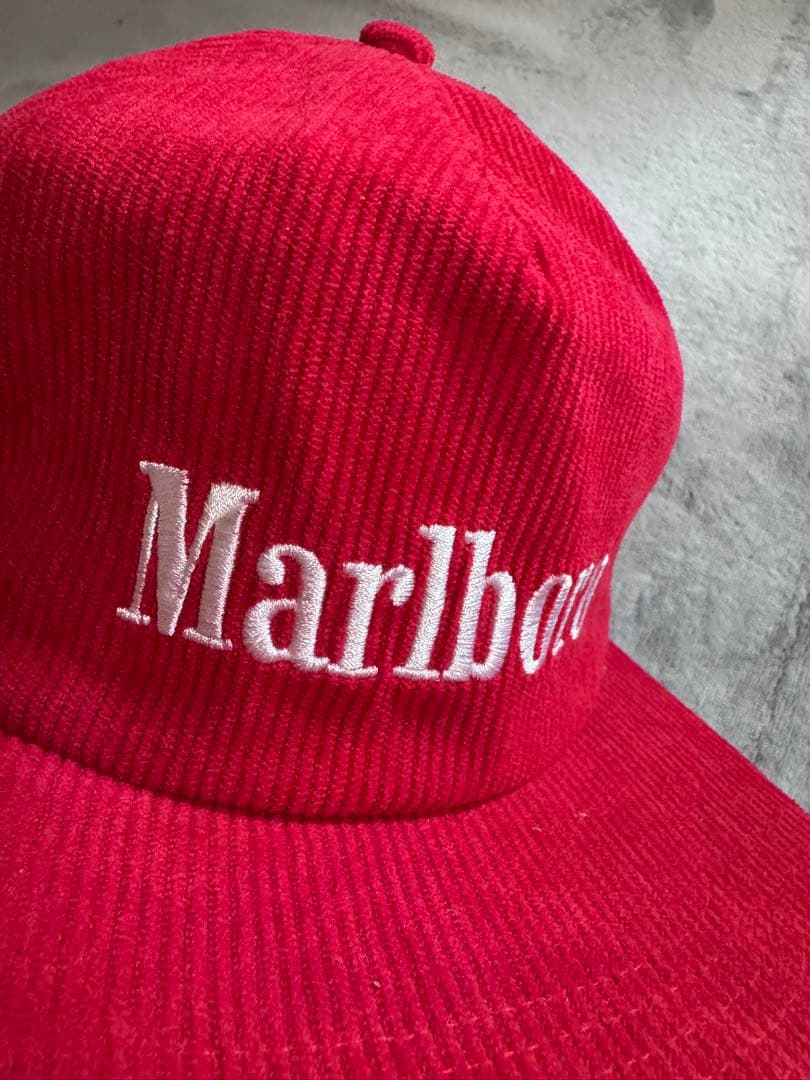 Marlboro 赤 コーデュロイキャップ　マルボロ