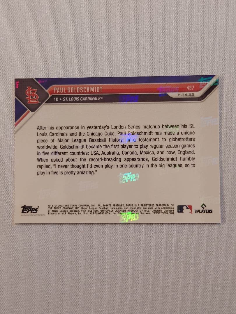 topps now ゴールドシュミット Paul Goldschmidt 487