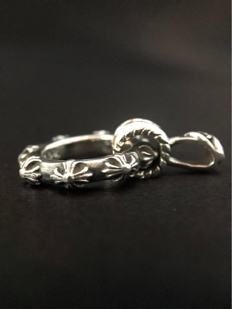 シルバー925 ペンダントトップ　リング　クロス　プラス　2-39 4054