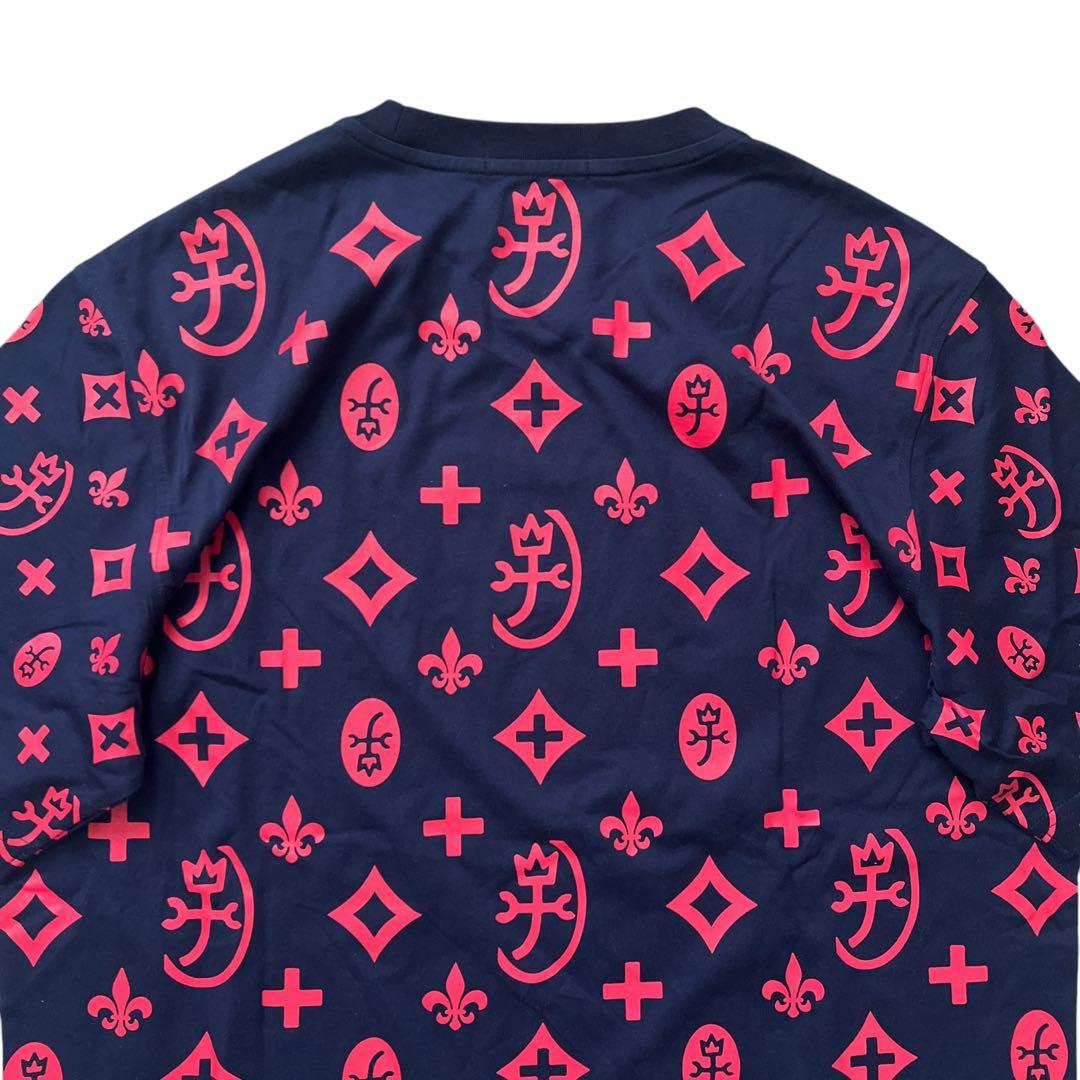 CASTELBAJAC　モノグラム柄半袖Tシャツ　ネイビー赤　22ss　48