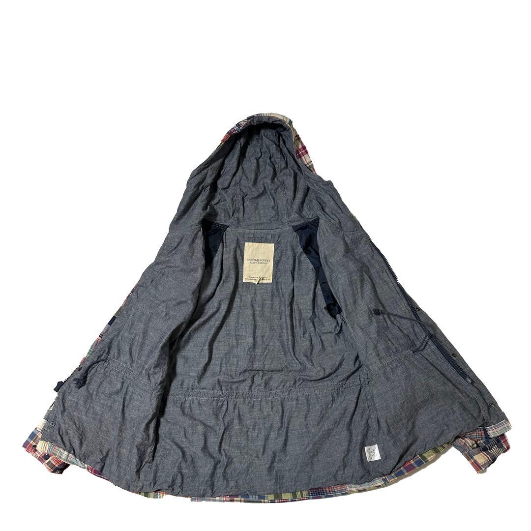 10s DENIM&SUPPLY ラルフローレン パッチワーク フードジャケット