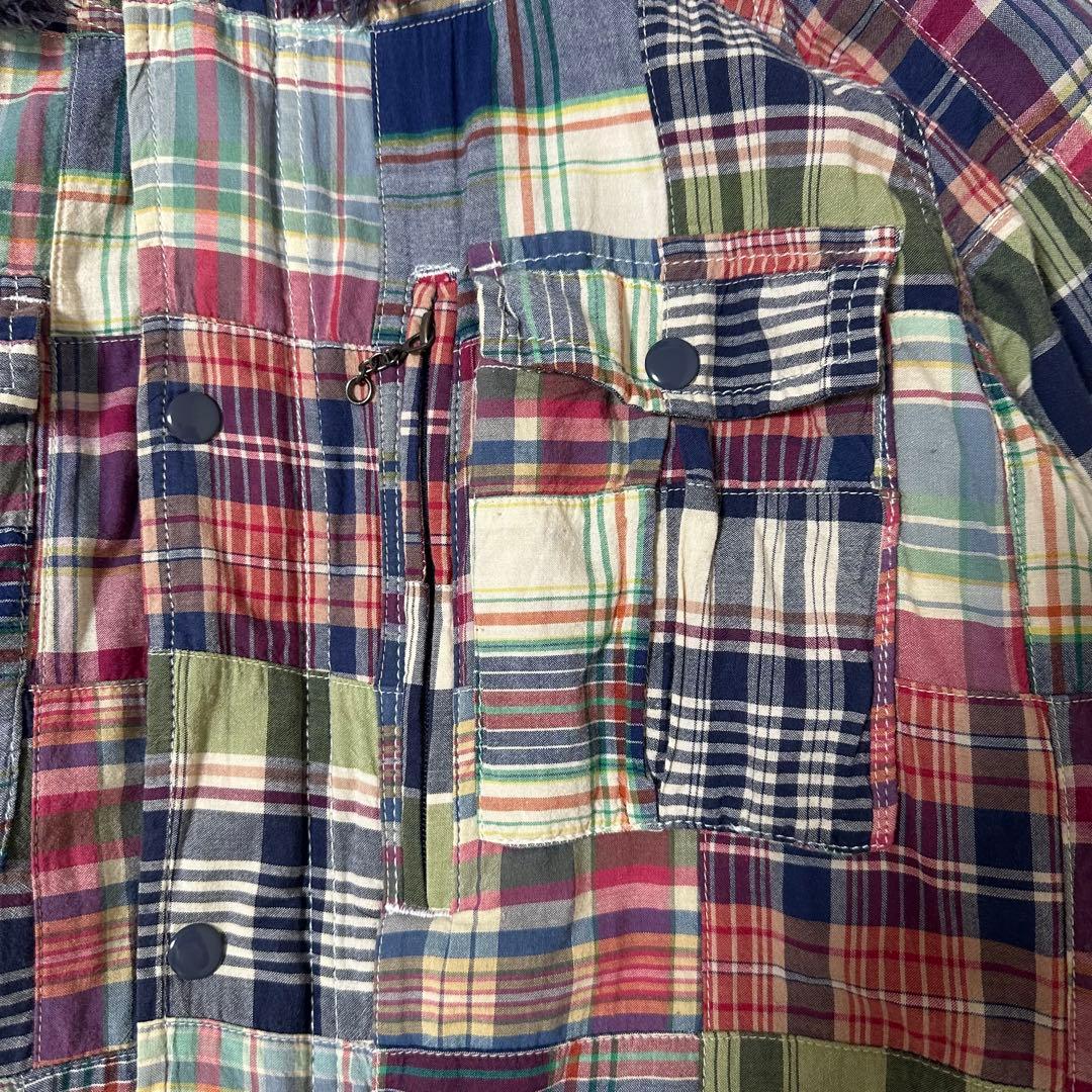 10s DENIM&SUPPLY ラルフローレン パッチワーク フードジャケット