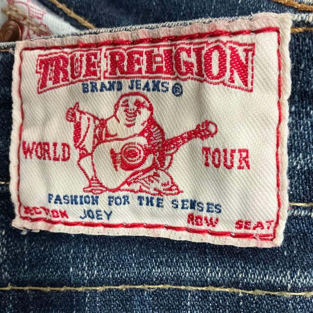 アメリカ製　￼true religionブーツカットデニムダークブルー23インチ