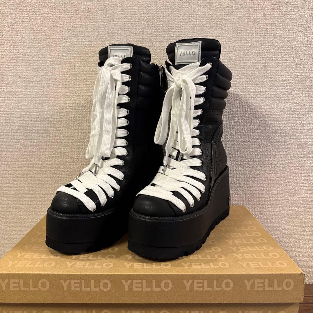 YELLO PERFORATION SHORT BOOTS 厚底 ブーツ