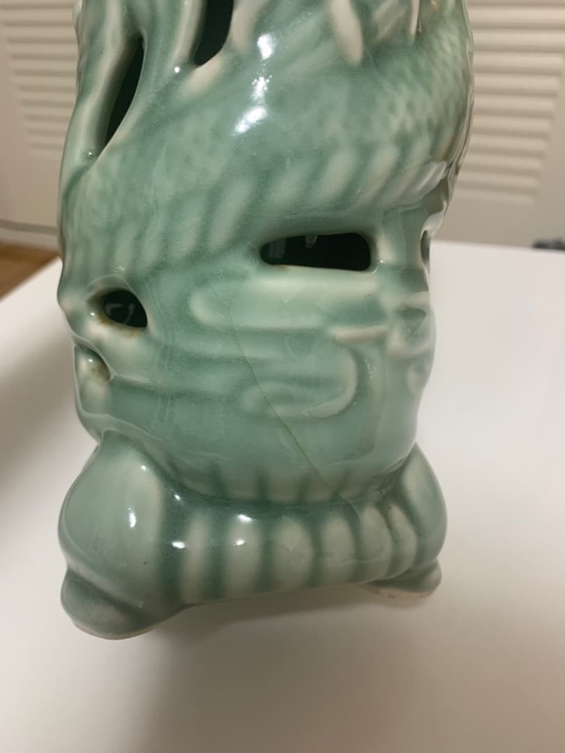 中国美術◆龍泉窯 青磁 二重焼 青磁釉 青ひび焼 透彫 希少 賞物 唐物 骨董
