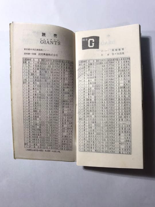 再大幅値下げ　ファン手帳　(NPB プロ野球　選手名鑑)