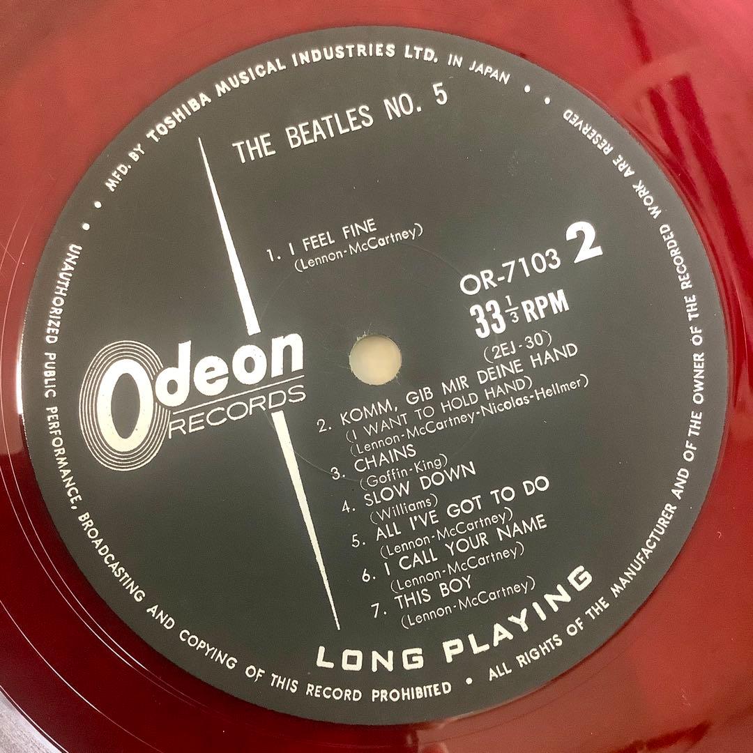 激レア!極美品! 1965年初版盤 赤盤1stプレス ビートルズ NO.5