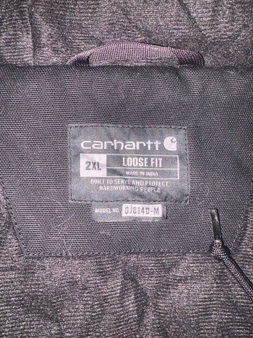 美品 Carhartt アクティブジャケット 黒 2XL 企業ロゴ