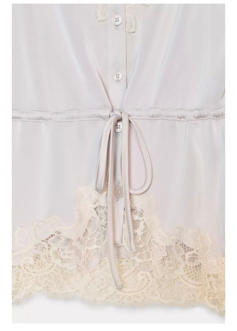 ZARA サテンレースキャミソール　M
