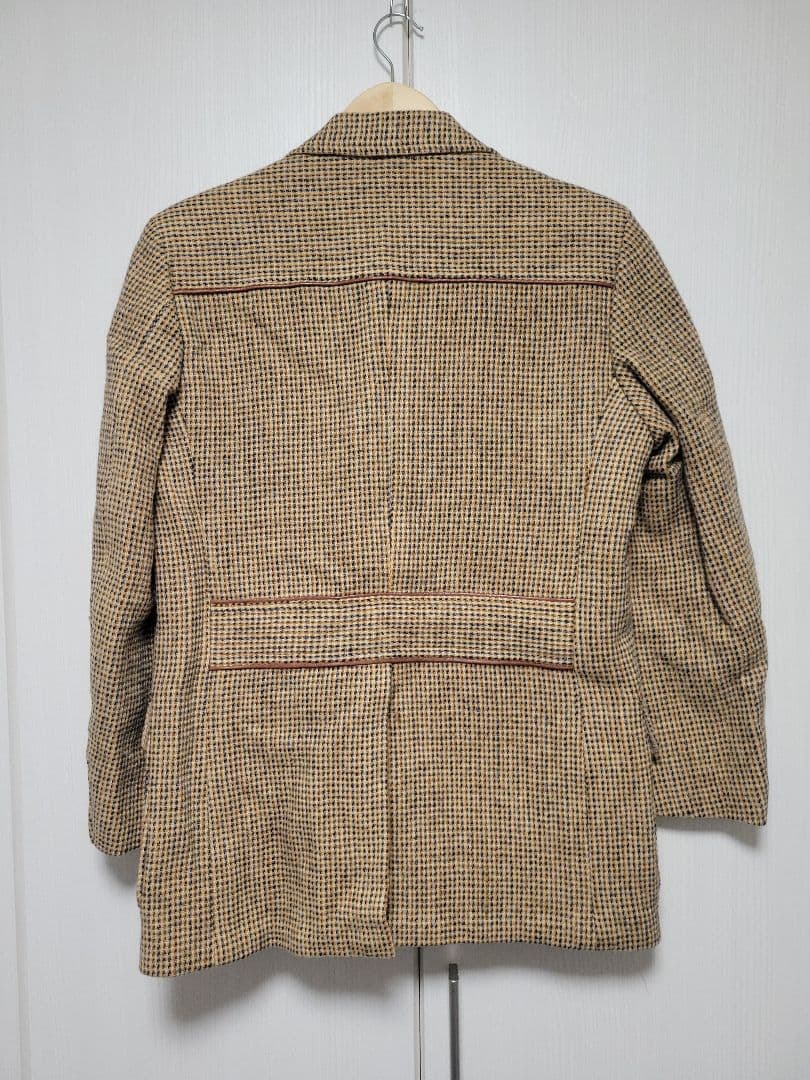60s HarrisTweed ST.LAZARE レザー ツイードジャケット