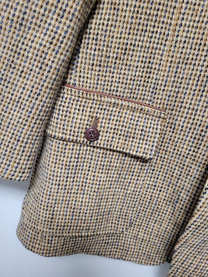 60s HarrisTweed ST.LAZARE レザー ツイードジャケット