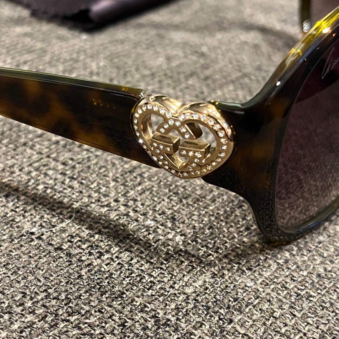 GUCCI サングラス GG3530 ラブリーハート ラインストーン ベッコウ