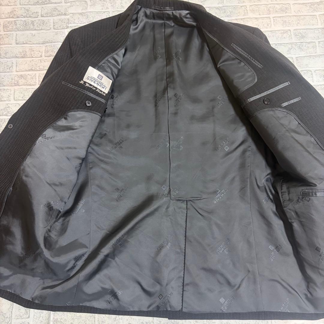 ジバンシー ジバンシィ スーツ　セットアップ グレー ストライプ 香港仕立て