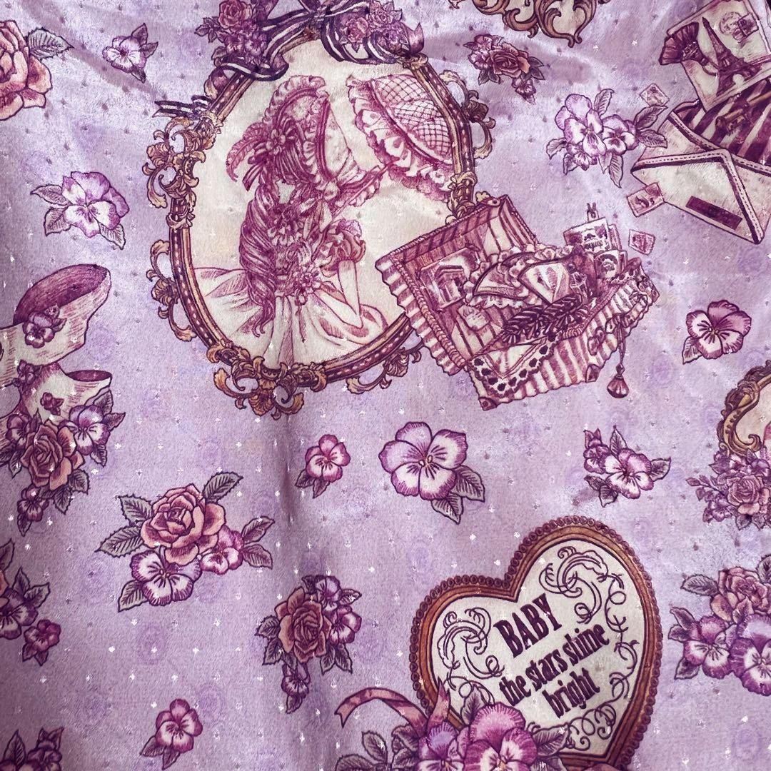 【美品】BABY, ジャンパースカート＆リボンバレッタ ラベンダー　JSK
