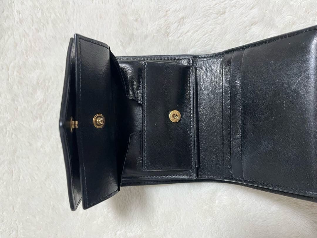 SAINT LAURENT キルティング三つ折り財布 ブラック