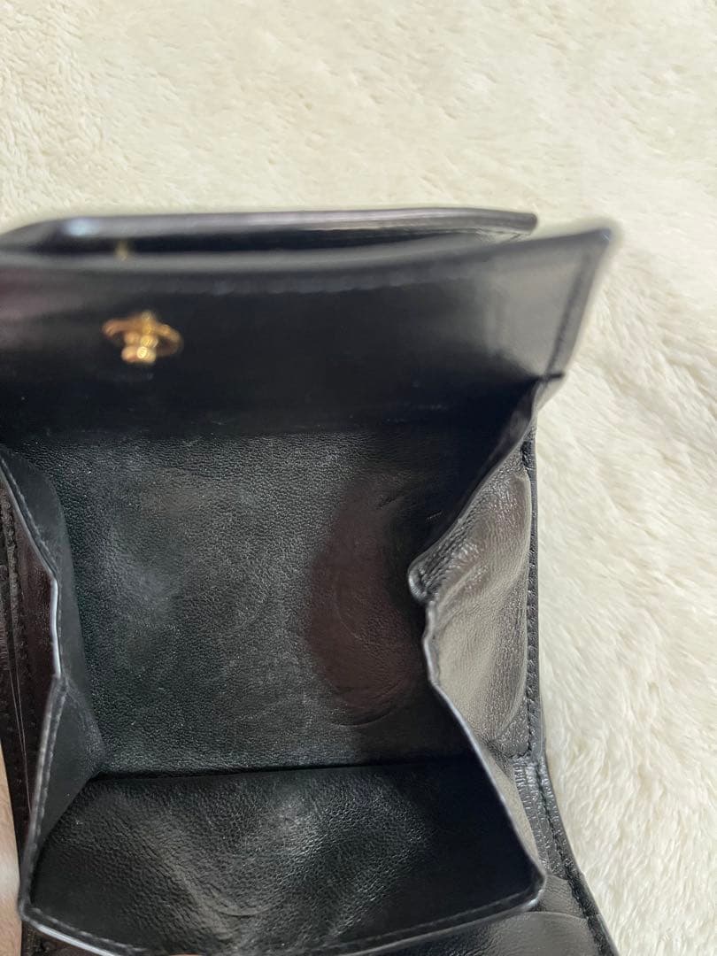 SAINT LAURENT キルティング三つ折り財布 ブラック