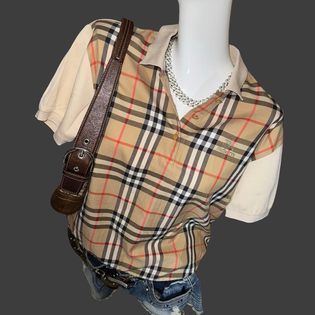 80s〜90s OLD Burberry バーバリー ノバチェック ポロシャツ