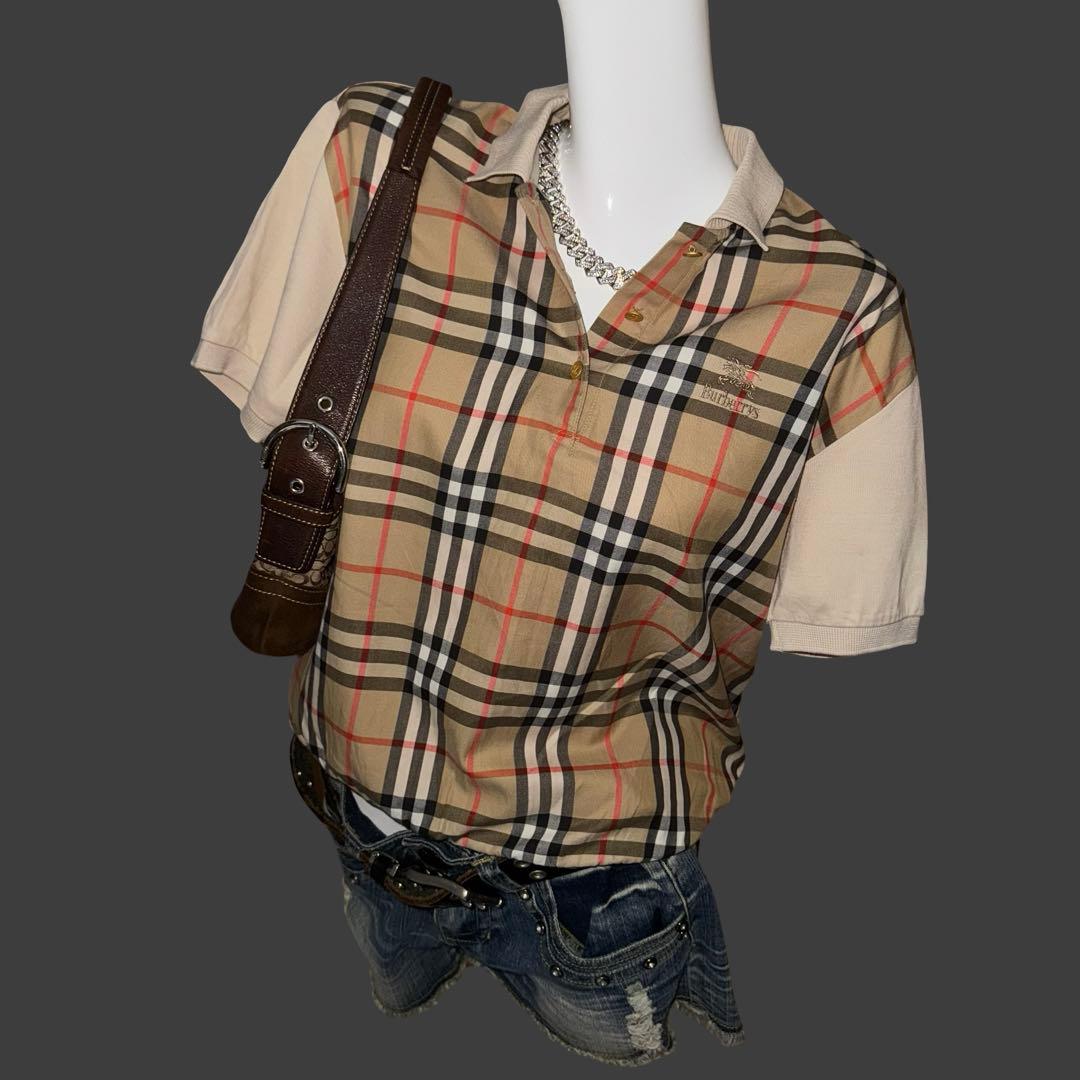 80s〜90s OLD Burberry バーバリー ノバチェック ポロシャツ
