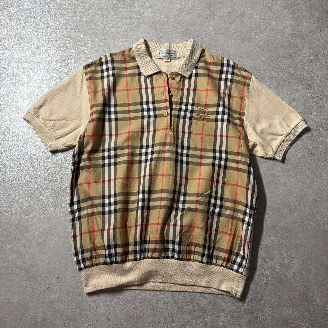 80s〜90s OLD Burberry バーバリー ノバチェック ポロシャツ