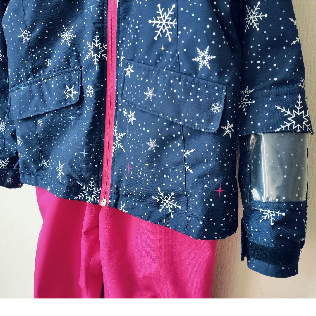 美品 Phenixスキーウェア 上下 女の子140 130 雪結晶☆紺ピンク