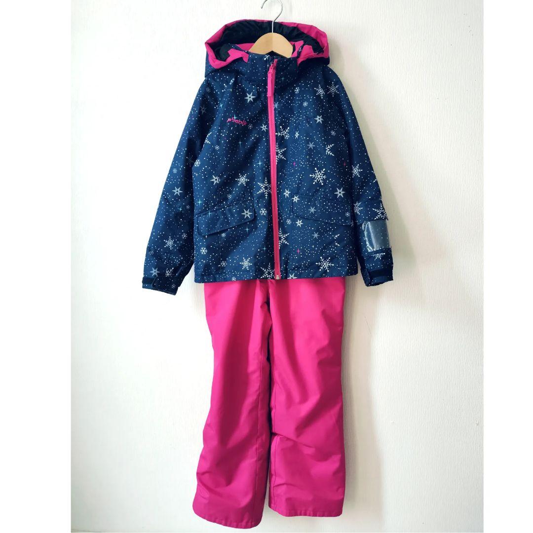 美品 Phenixスキーウェア 上下 女の子140 130 雪結晶☆紺ピンク