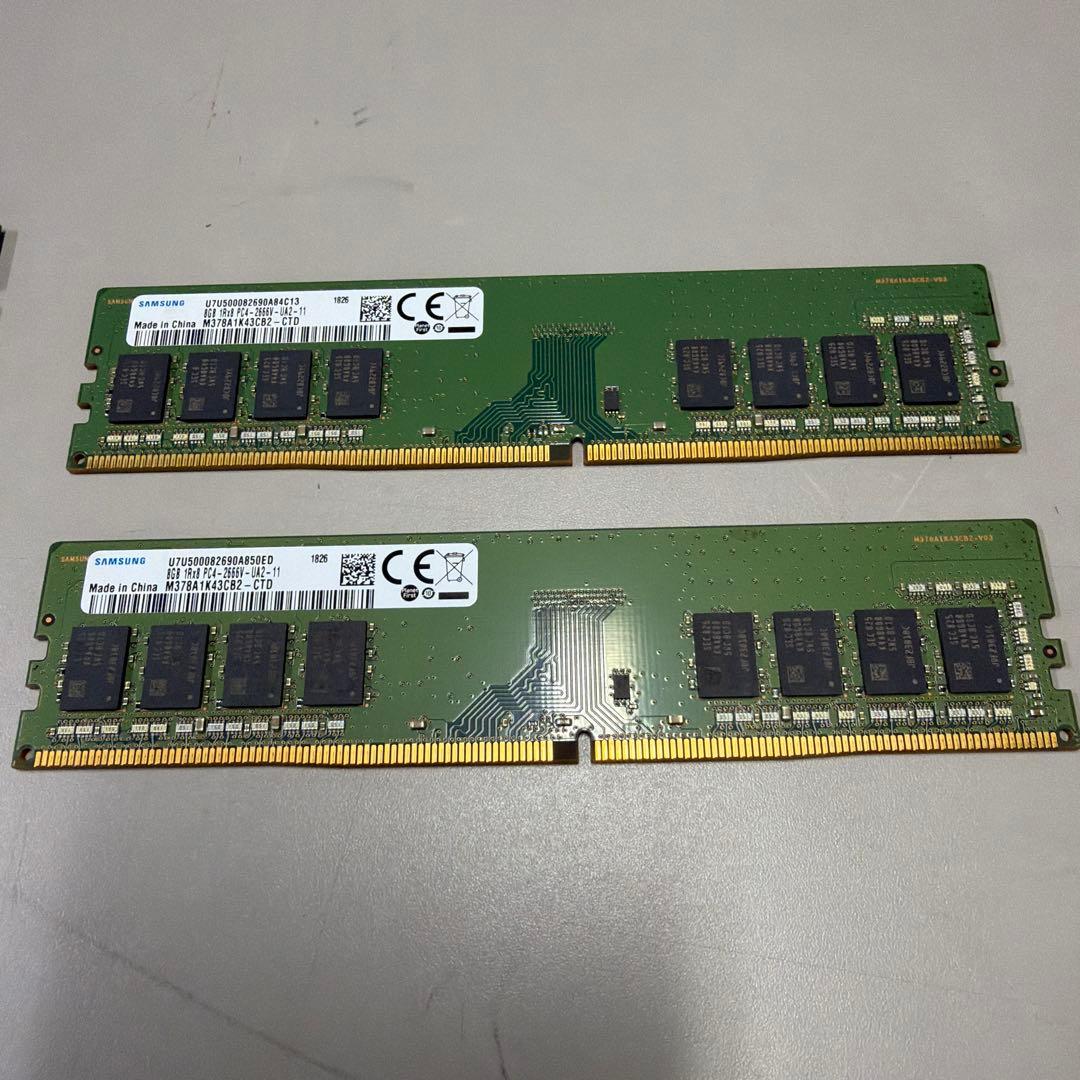 DDR4メモリ 8GB2枚 DDR3メモリ4GB3枚