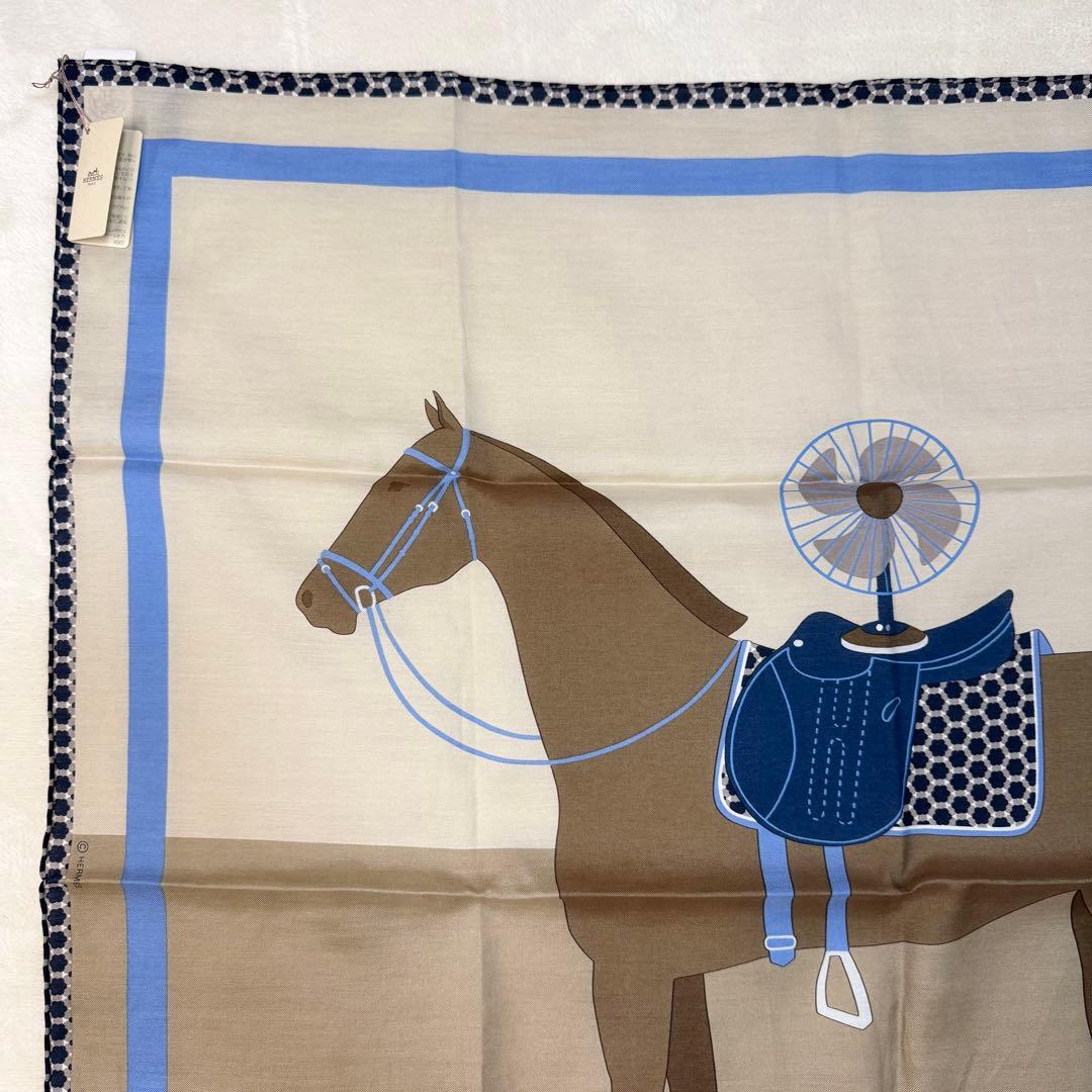 未使用品☆ HERMES エルメス カレH カレ65 サーフィン ファン　箱付き