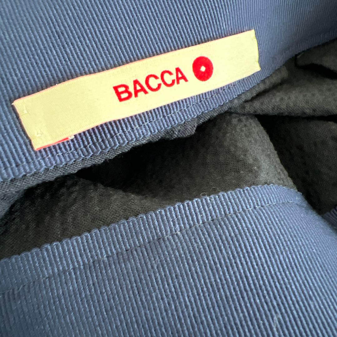 BACCA シアサッカーストレートスカート　ネイビー　34