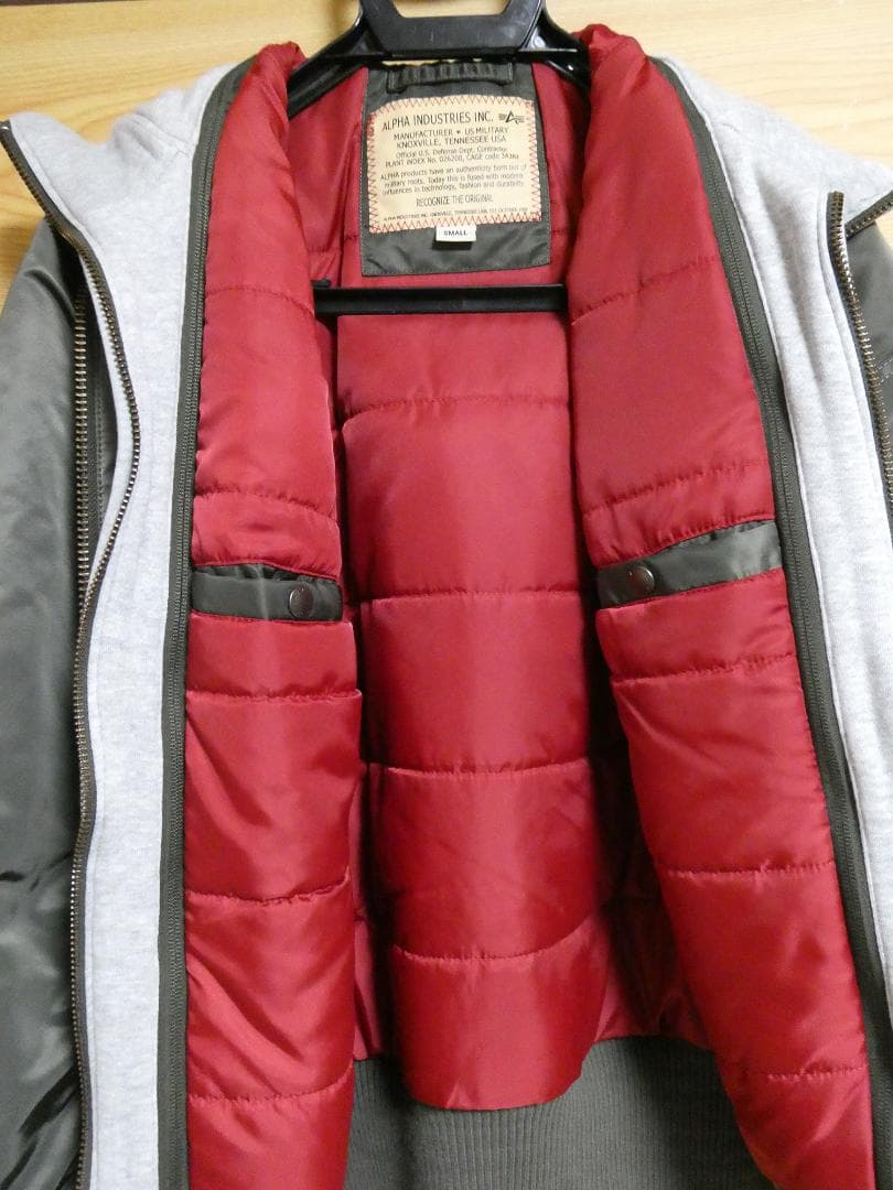 ALPHA INDUSTRIES MA-1 フライトジャケット フード付 S