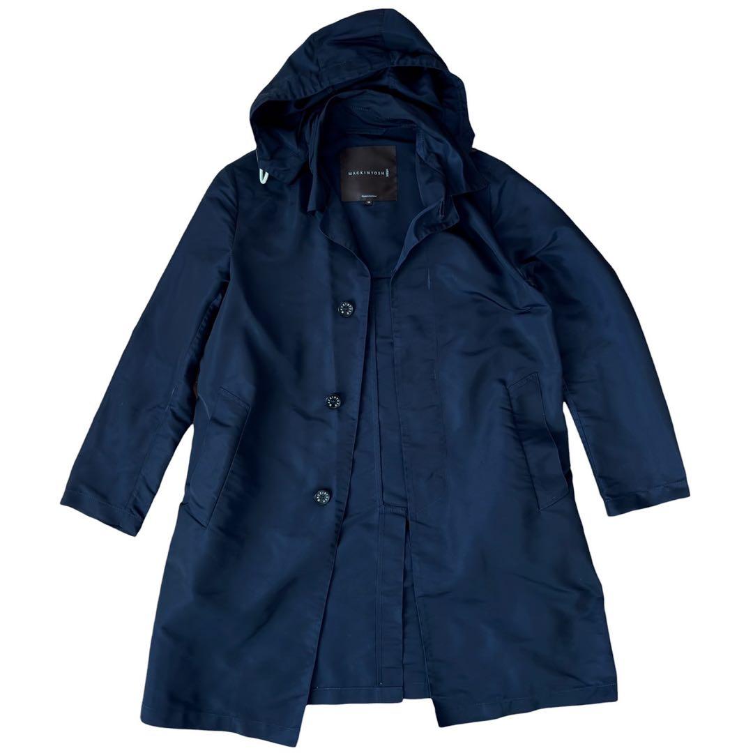 MACKINTOSH マッキントッシュ ネイビー ナイロンコート M フード付き